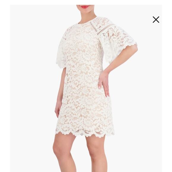 NWT Vince Camuto White & Ivory Lace Dress- Size 12 - Picture 4 of 16